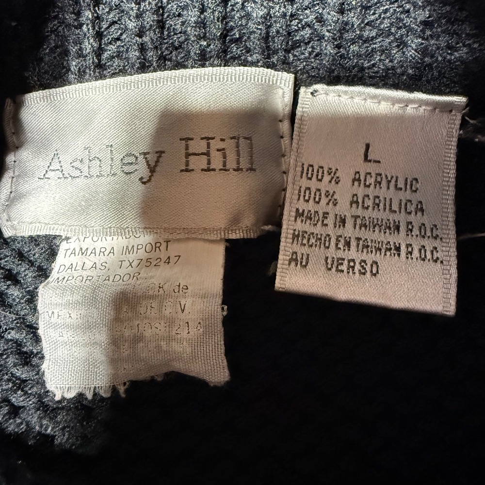 Vintage (90's) Ashley Hill 3D Striped Diamond Sweater Adult Size Large - Picture 4 of 6
